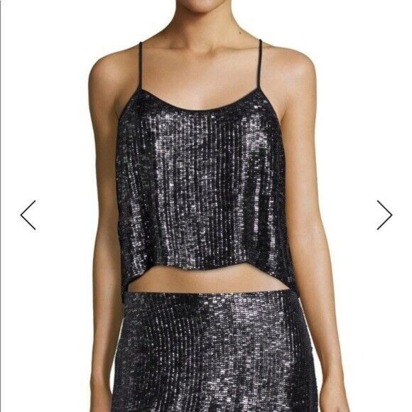 MLV Tops - NEW MLV Ozzy Women's Size Small Embellished Black Crop Top Viscose